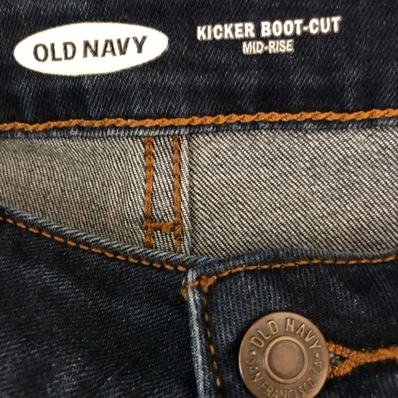 Old navy kicker boot cut mid rise jeans size 4 Long - Picture 10 of 14